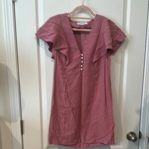 BCBGeneration Pink Cap Sleeve Ruffled Blouse